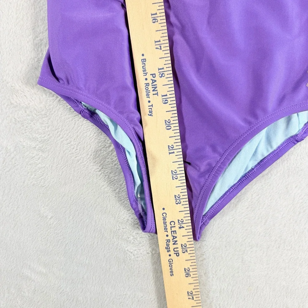 Under Armour Girls Size 14 Purple Crossback One-Piece Swimsuit‎ UPF 30 NWT
